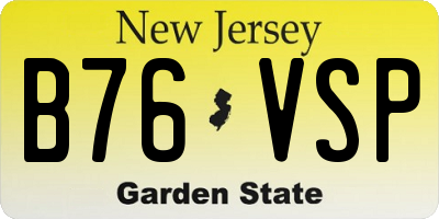 NJ license plate B76VSP