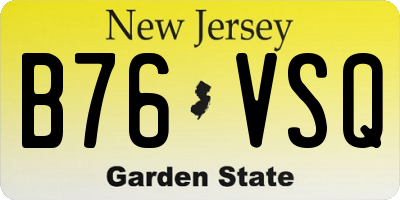 NJ license plate B76VSQ