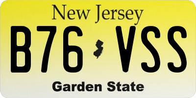 NJ license plate B76VSS