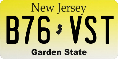 NJ license plate B76VST
