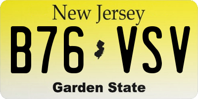 NJ license plate B76VSV