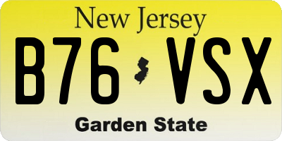 NJ license plate B76VSX