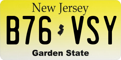 NJ license plate B76VSY