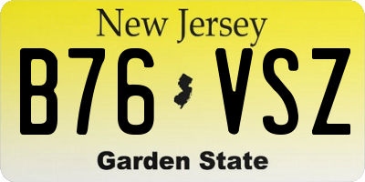 NJ license plate B76VSZ