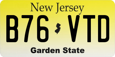 NJ license plate B76VTD