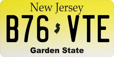 NJ license plate B76VTE