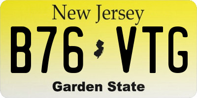 NJ license plate B76VTG