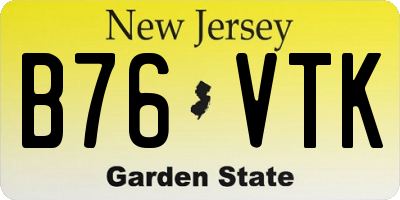 NJ license plate B76VTK