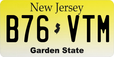 NJ license plate B76VTM