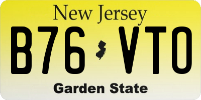NJ license plate B76VTO