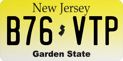 NJ license plate B76VTP