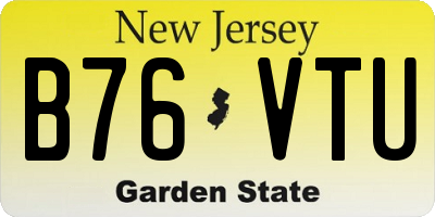 NJ license plate B76VTU