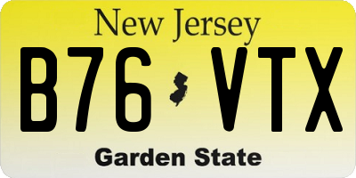 NJ license plate B76VTX