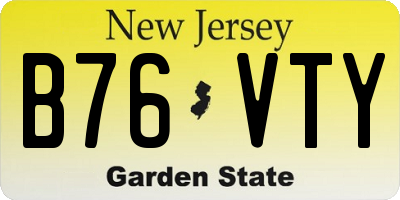 NJ license plate B76VTY