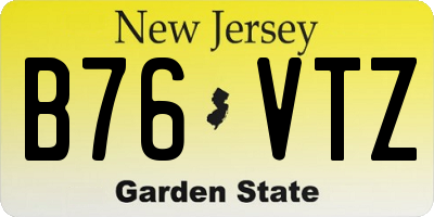 NJ license plate B76VTZ