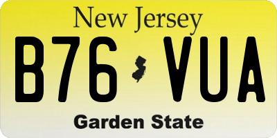 NJ license plate B76VUA