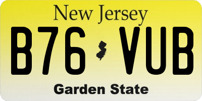 NJ license plate B76VUB