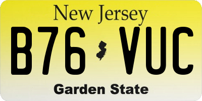 NJ license plate B76VUC