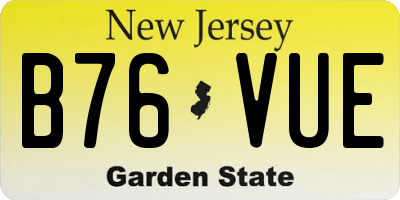 NJ license plate B76VUE