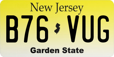 NJ license plate B76VUG