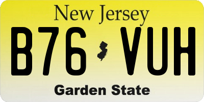 NJ license plate B76VUH