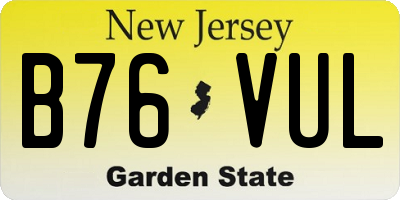 NJ license plate B76VUL