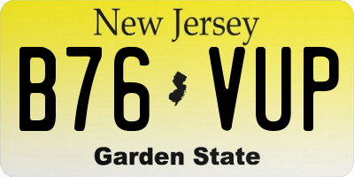 NJ license plate B76VUP