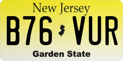 NJ license plate B76VUR