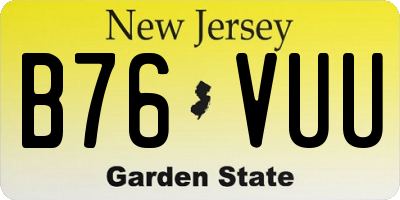 NJ license plate B76VUU