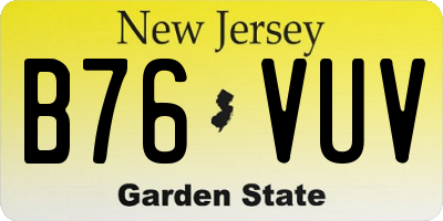 NJ license plate B76VUV