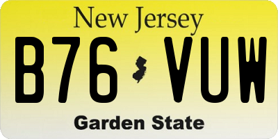 NJ license plate B76VUW