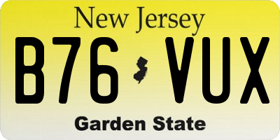 NJ license plate B76VUX