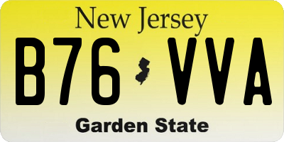 NJ license plate B76VVA