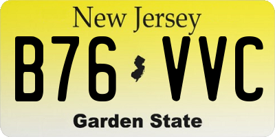 NJ license plate B76VVC
