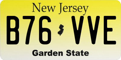 NJ license plate B76VVE
