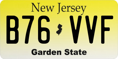 NJ license plate B76VVF