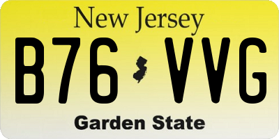NJ license plate B76VVG