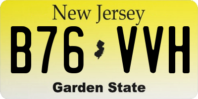 NJ license plate B76VVH