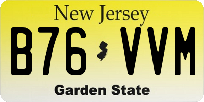 NJ license plate B76VVM