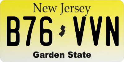 NJ license plate B76VVN