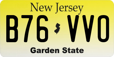 NJ license plate B76VVO