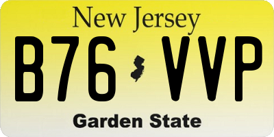 NJ license plate B76VVP