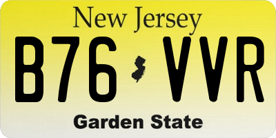NJ license plate B76VVR