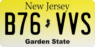 NJ license plate B76VVS