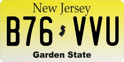 NJ license plate B76VVU