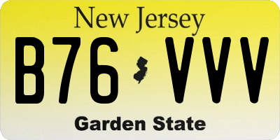 NJ license plate B76VVV