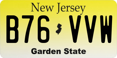NJ license plate B76VVW