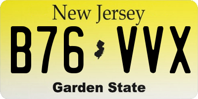NJ license plate B76VVX