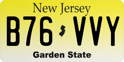 NJ license plate B76VVY