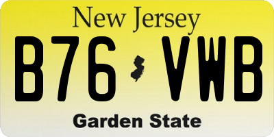 NJ license plate B76VWB